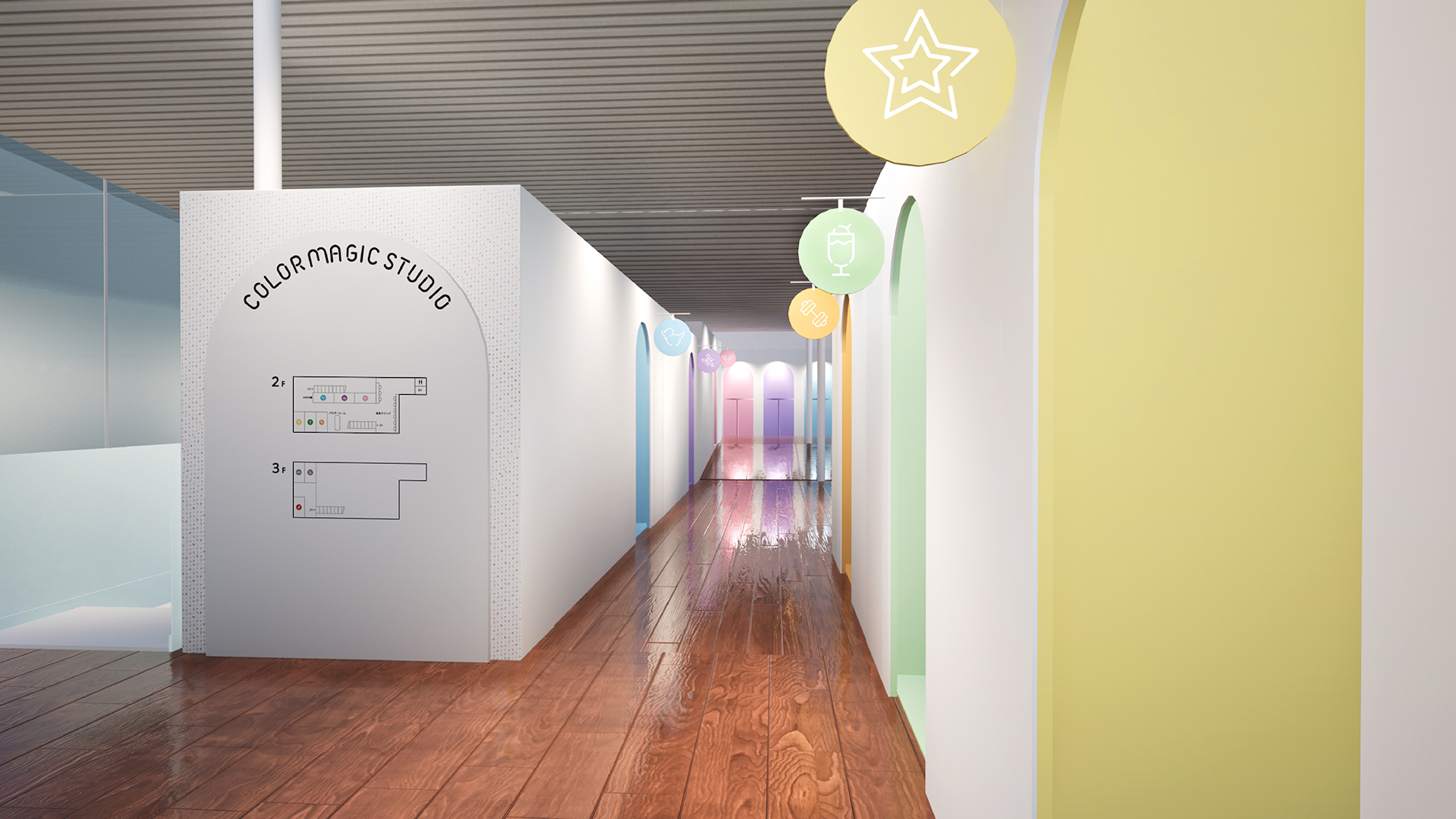 イメージカラーの空間で等身大のライバーとツーショットが撮れる